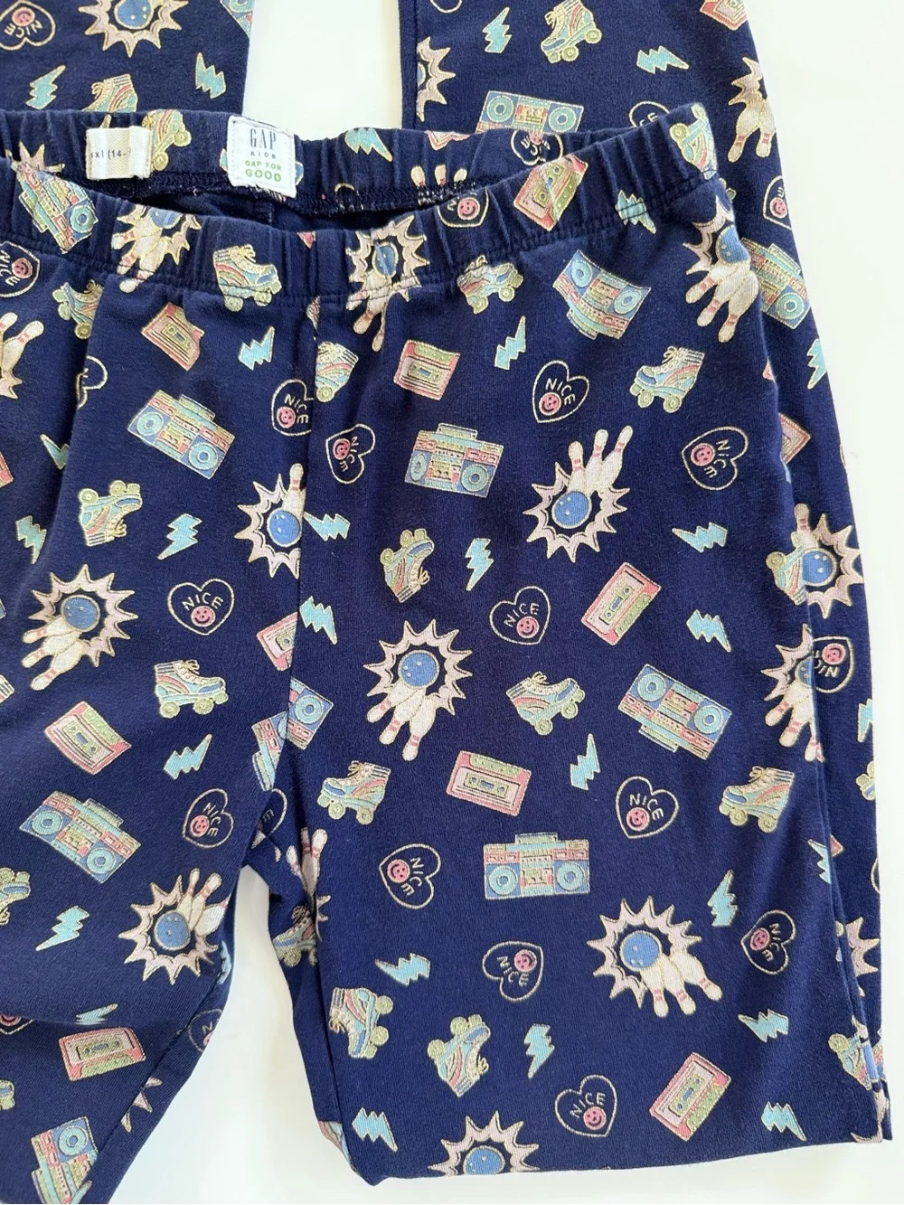 GAP Navy Joggers with Retro Icons 🎳